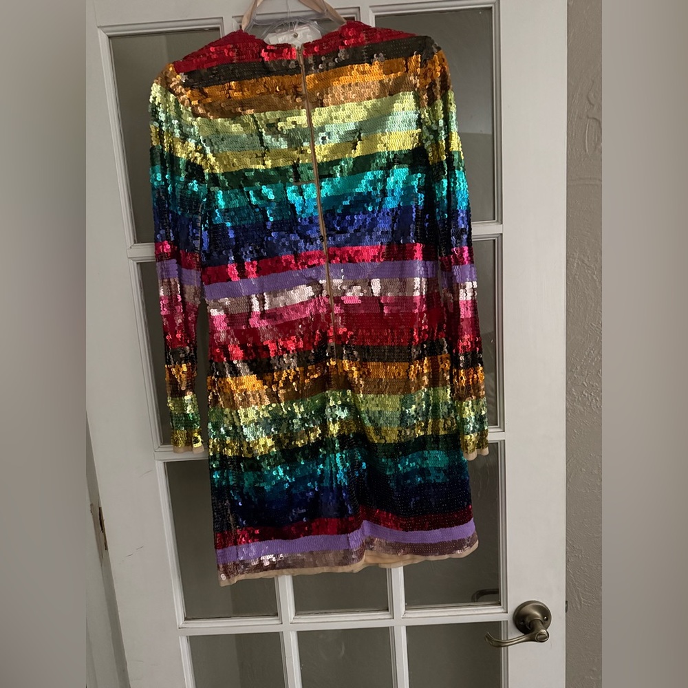 Mac Dugaal size 12 RAINBOW SEQUIN MINI DRESS